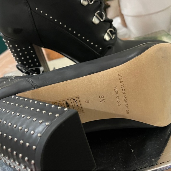 Sigerson Morrison studded block heel Boots size 8.5 - Picture 11 of 14